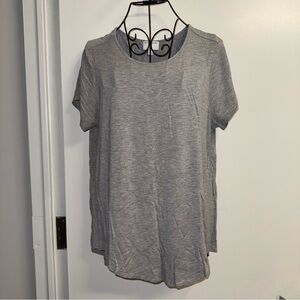 Witchery Light Gray Short Sleeve Tunic Top